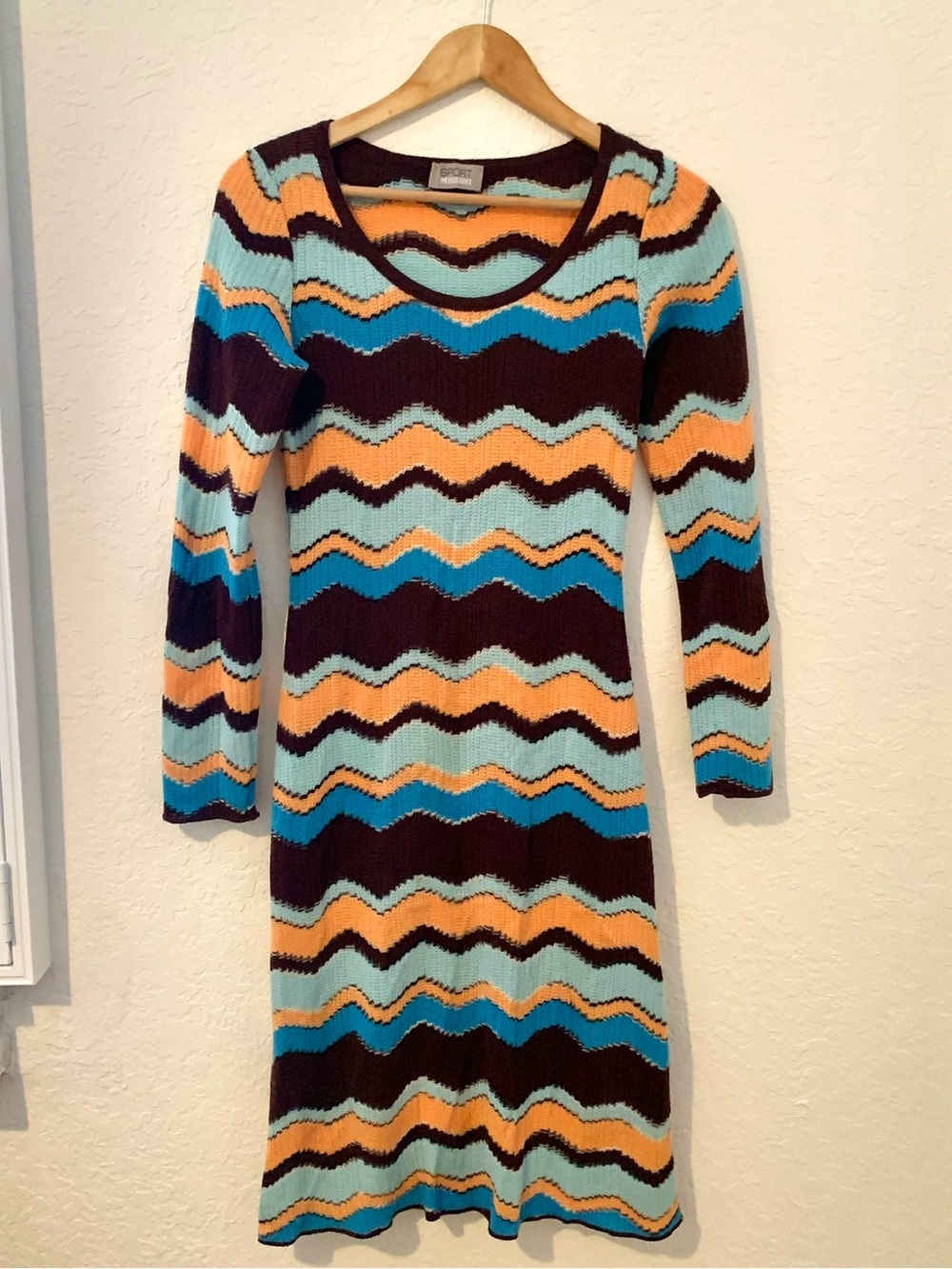 Missoni Crocheted Blue Brown Orange Knit Sweater Dress - Picture 8 of 10
